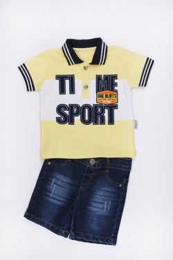 Bebek Polo Yaka Tişört %100 Pamuklu Ve Şort