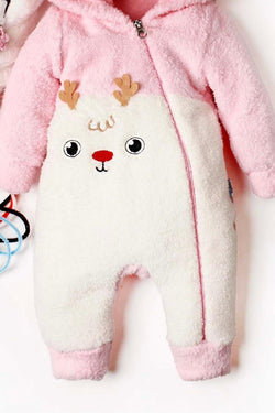Kışlık Tatlı Peluş Pamuklu Kapüşonlu Bebek Welsoft Tulum