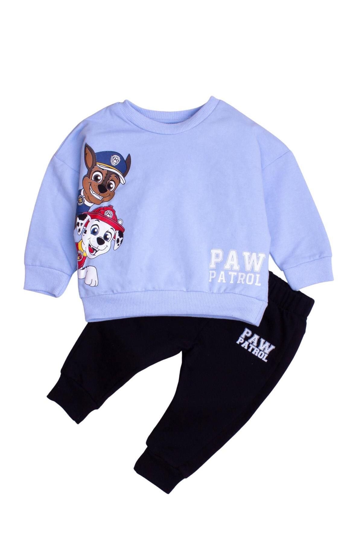 Pamuklu Paw Patrol Baskılı Tatlı Unisex Bebek&çocuk 2'li Alt Üst Eşofman Takım
