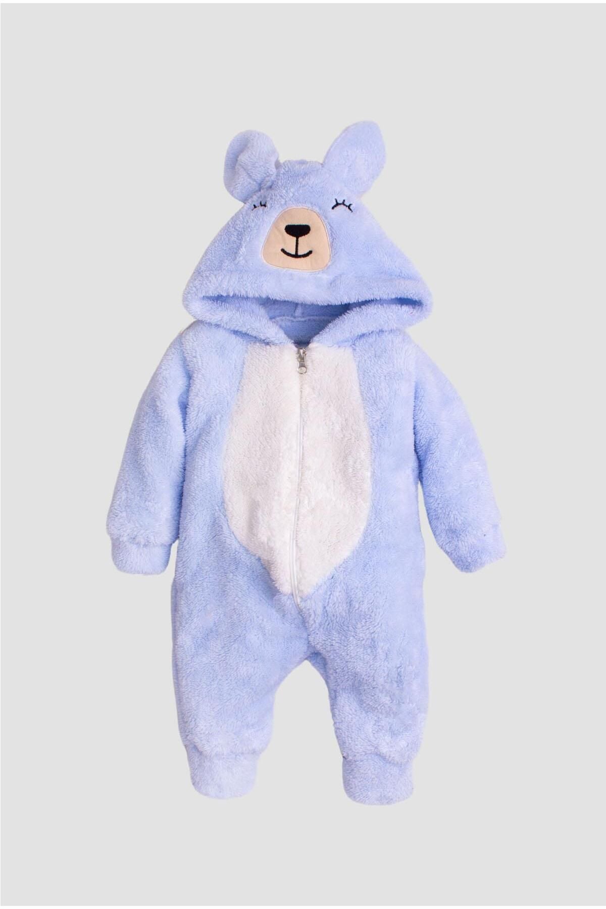KışlıkTatlı Peluş Ayıcık Nakışlı Welsoft Tulum