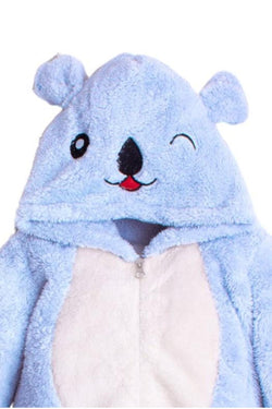 Kışlık Tatlı Peluş Kapüşonlu Ayıcık Nakışlı Bebek Çocuk Welsoft Tulum
