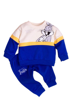 Pamuklu Bugs Bunny Baskılı Tatlı Unisex Bebek&çocuk 2'li Alt Üst Eşofman Takım