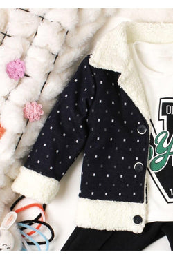 Kışlık tatlı peluş takım pamuklu 3’lü takım erkek bebek welsoft sweatshirt eşofman
