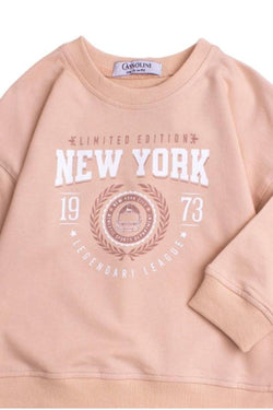 New York Baskılı Oversize  Alt Üst Bebek Çocuk Eşorfman Takımı