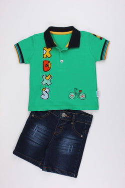 Bebek Polo Yaka Tişört %100 Pamuklu Ve Şort
