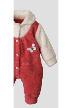 Kışlık tatlı peluş welsoft tulum kız bebek tulum
