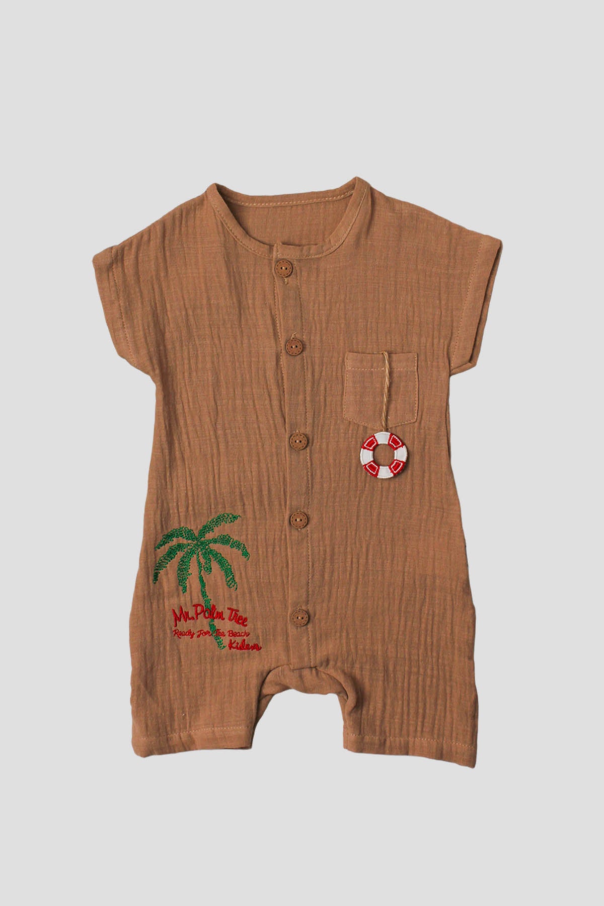 Unisex Organik Kumaş Çiçek Desenli Bebek Elbisesi 0-12 Ay