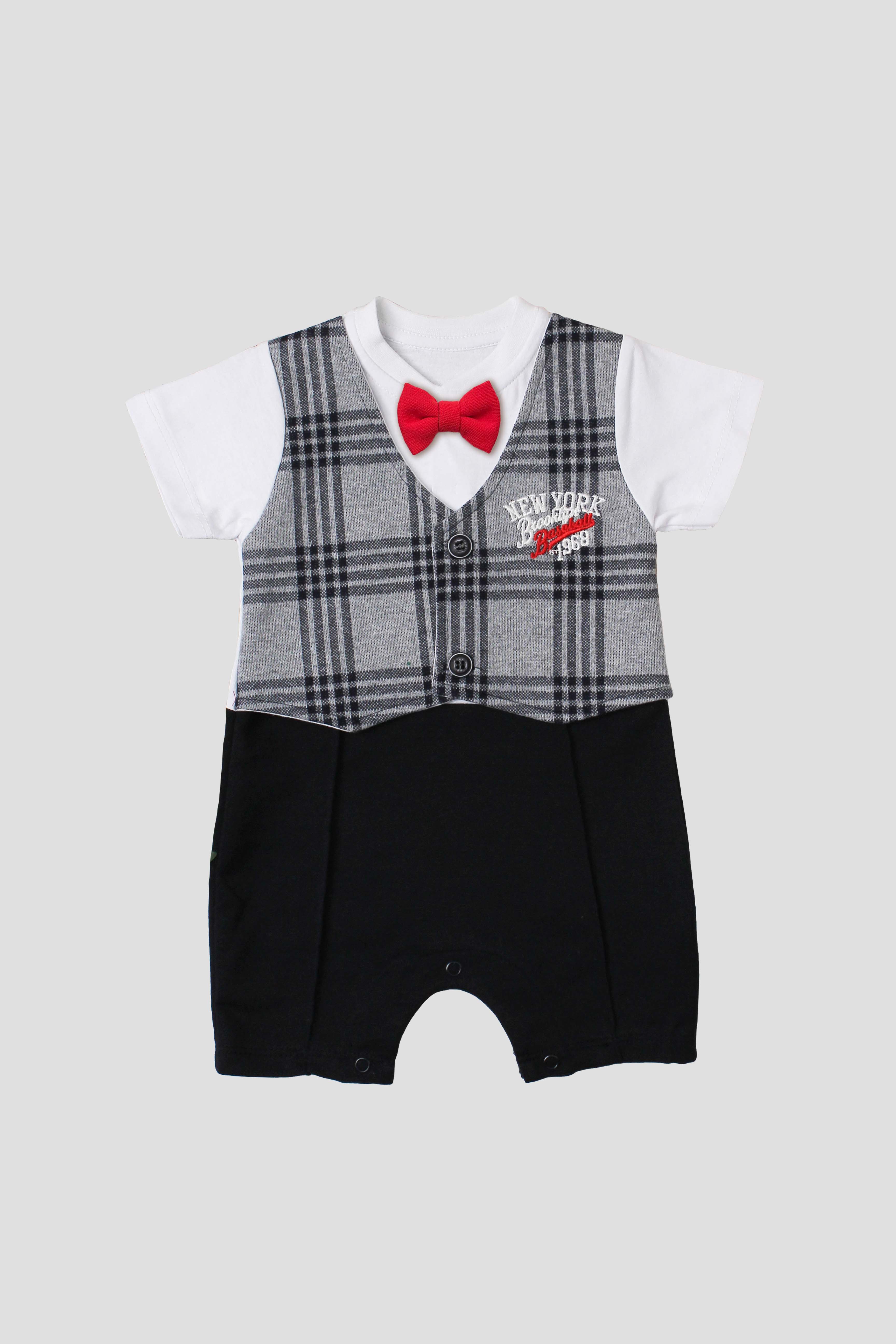 Erkek Bebek Papyonlu Şık Tulum 0-12 Ay
