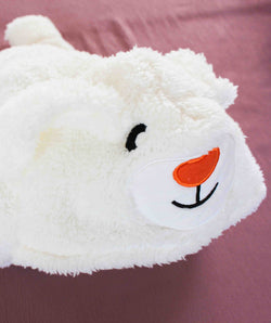 Unisex Tavşan Kulaklı Havuç Aplikeli Peluş Bebek Tulum 0-12 Ay